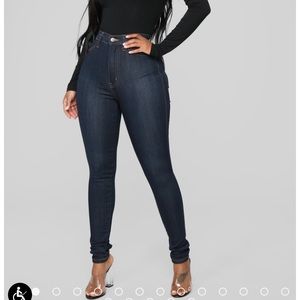 Fashion Nova High Waisted Skinny Jeans Dark Wash